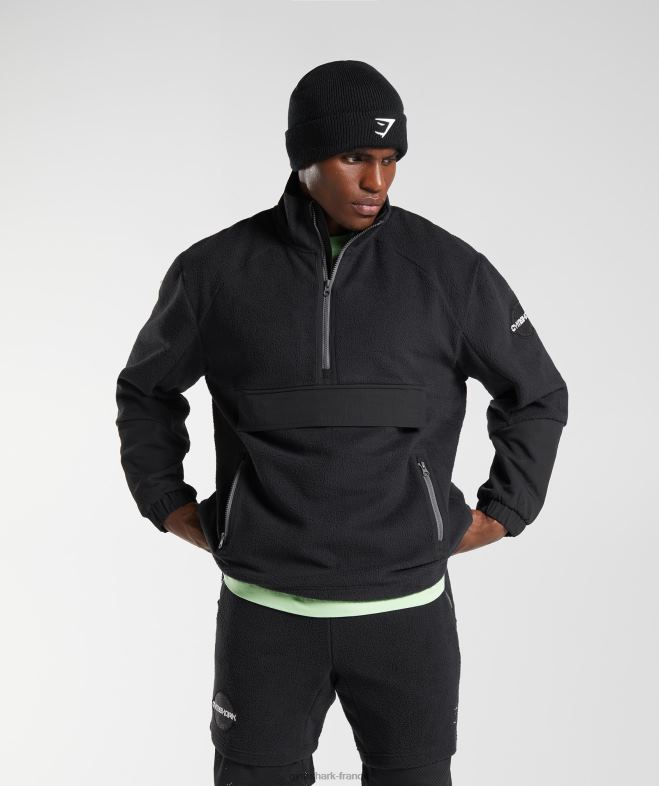 Gymshark vibes polaire 1/4 zip noir Hommes 6HF28858