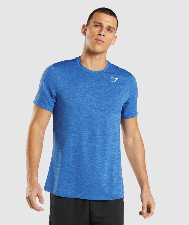 Gymshark arrivée t-shirt chiné bleu athlétique/bleu javelot chiné Hommes 6HF28679