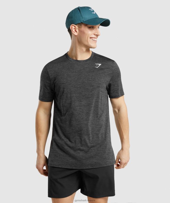 Gymshark arrivée t-shirt chiné noir Hommes 6HF28612