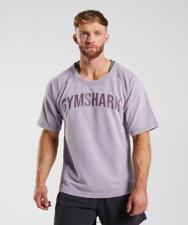 Gymshark haut en chiffon lavé sous pression lilas ombré Hommes 6HF28723