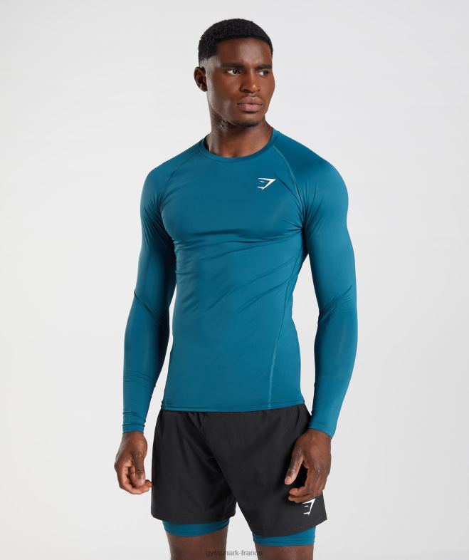Gymshark haut à manches longues et sous-vêtement Element bleu atlantique Hommes 6HF28739