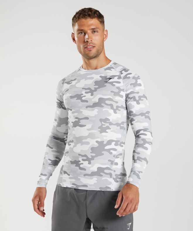 Gymshark haut à manches longues et sous-vêtement Element imprimé gris clair Hommes 6HF28624