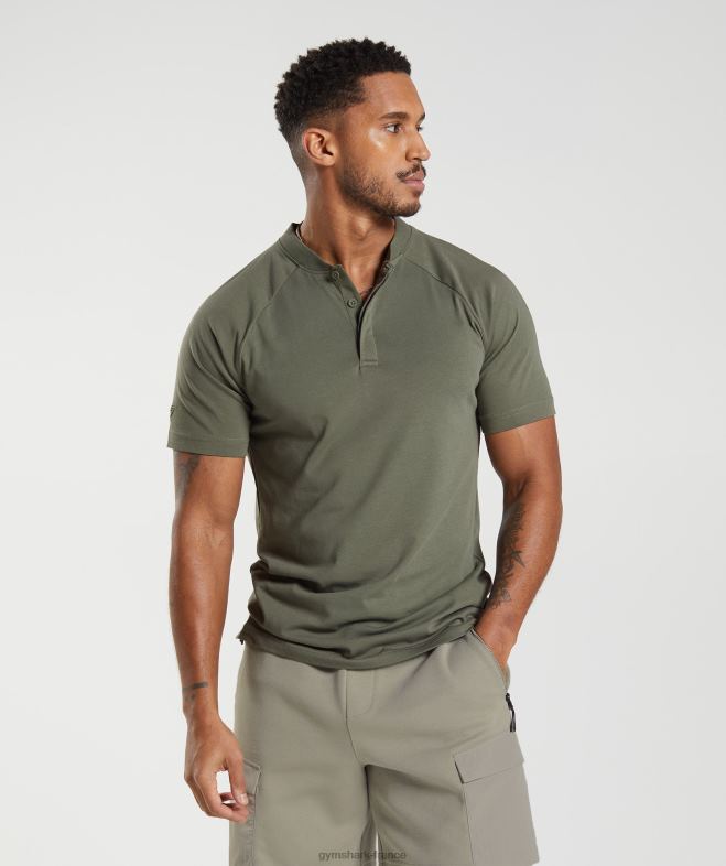 Gymshark polo de jour de repos pour les déplacements domicile-travail olive poussiéreuse Hommes 6HF28783