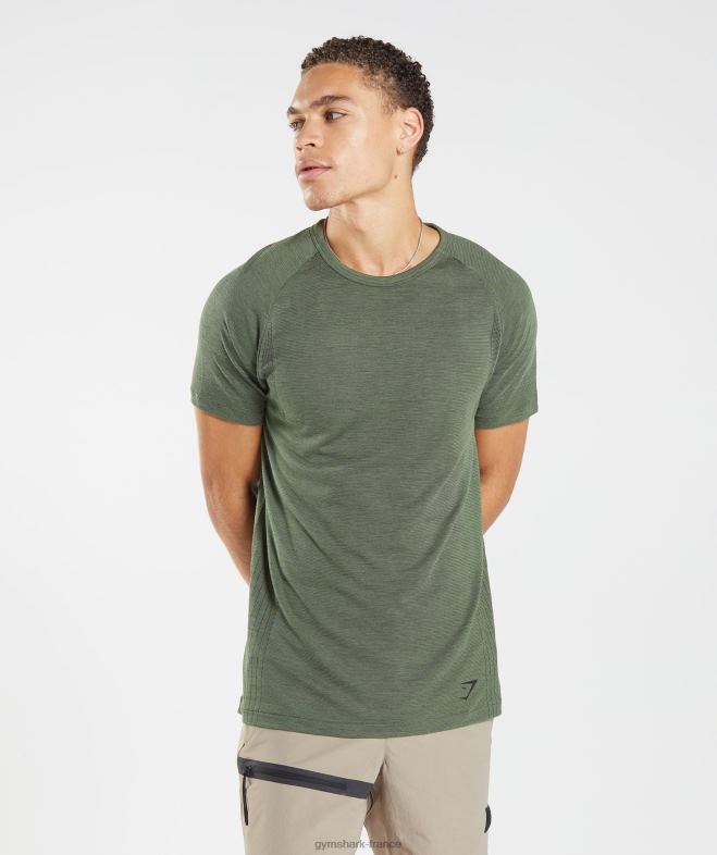 Gymshark reprendre le t-shirt sans couture âme olive/marne noire Hommes 6HF28626