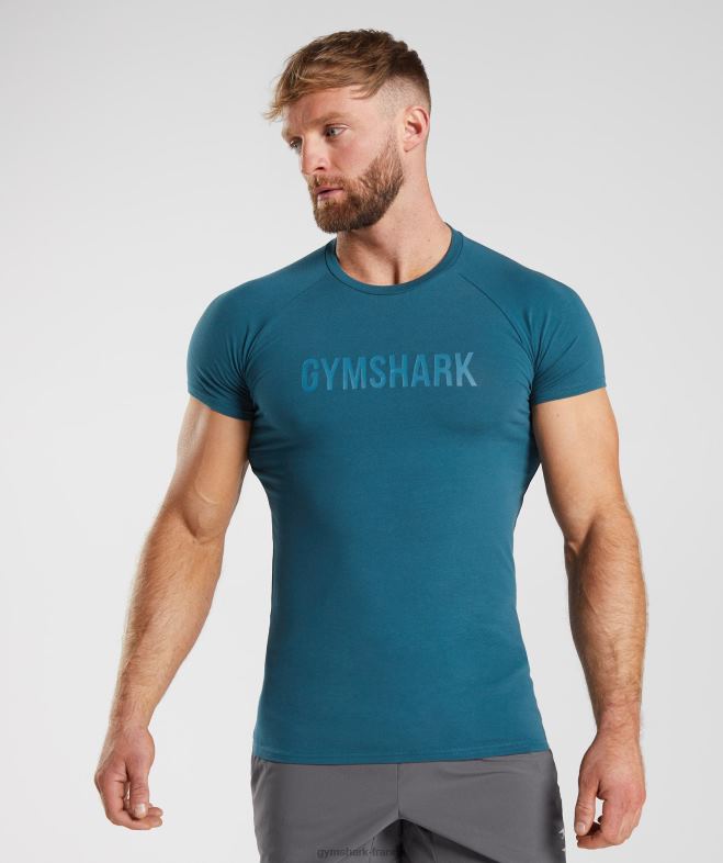 Gymshark t-shirt Apollo bleu atlantique Hommes 6HF28753
