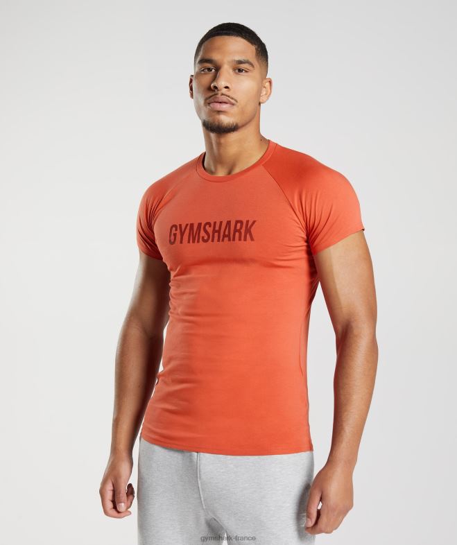 Gymshark t-shirt Apollo rouge orage Hommes 6HF28726