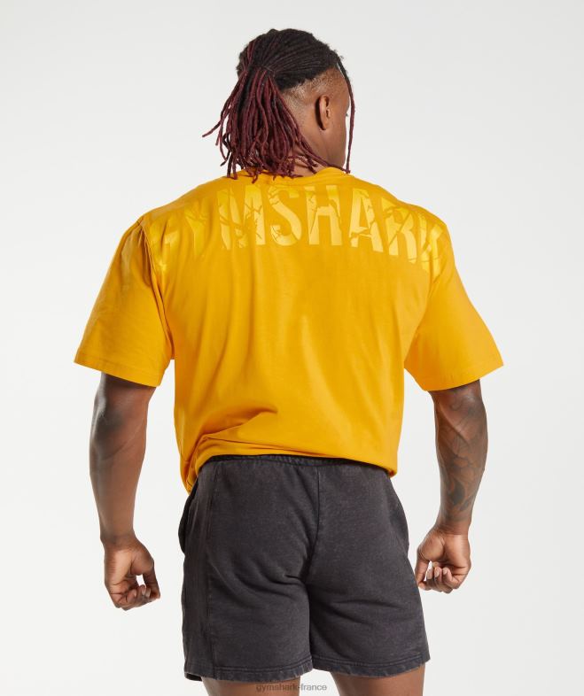 Gymshark t-shirt de puissance jaune ensoleillé Hommes 6HF28593