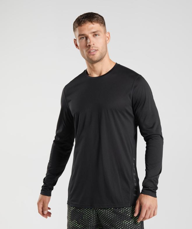 Gymshark t-shirt de sport à manches longues noir/noir chiné Hommes 6HF28584