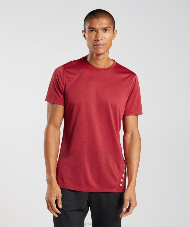 Gymshark t-shirt de sport rouge salsa/noir chiné Hommes 6HF28725
