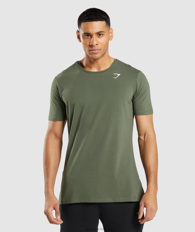 Gymshark t-shirt essentiel noyau d'olive Hommes 6HF28656