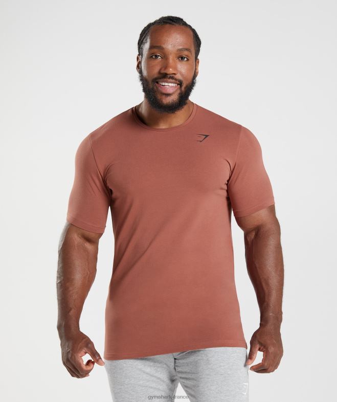 Gymshark t-shirt essentiel rose marron Hommes 6HF28670