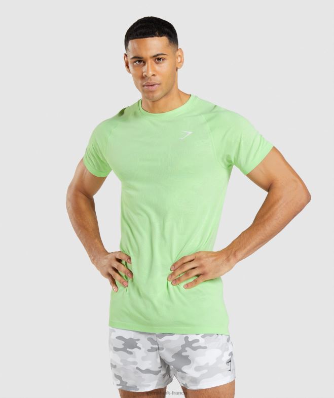 Gymshark t-shirt géo sans couture bali vert/blanc Hommes 6HF28650