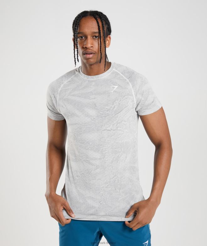 Gymshark t-shirt géo sans couture blanc cassé/gris clair Hommes 6HF28618