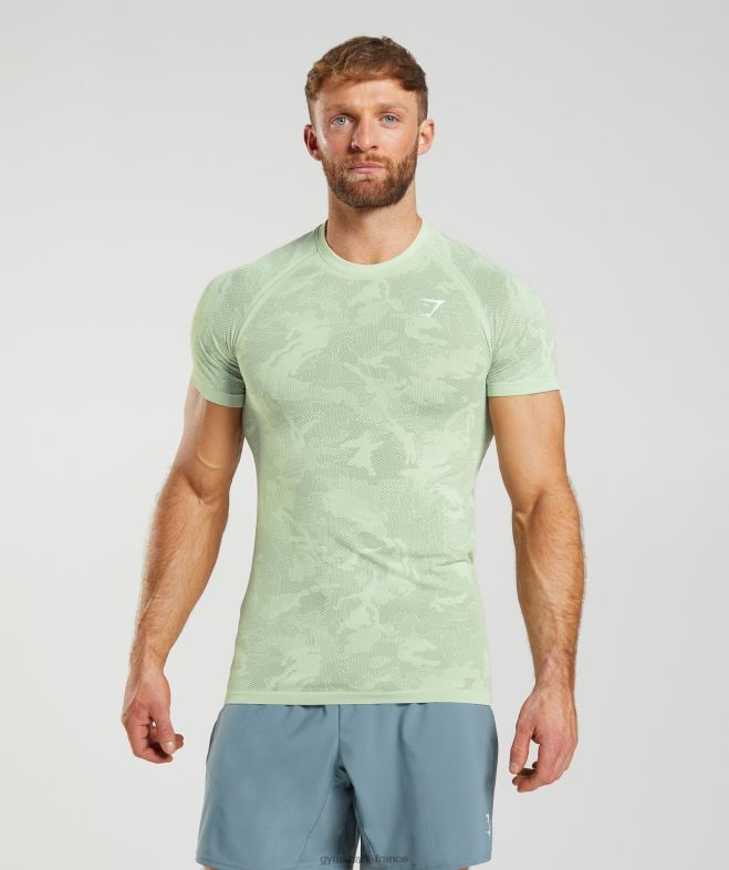 Gymshark t-shirt géo sans couture vert flore/vert saule Hommes 6HF28657