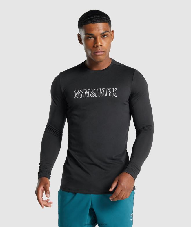 Gymshark t-shirt graphique à manches longues noir Hommes 6HF28717