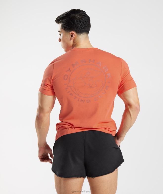 Gymshark t-shirt héritage orange aérospatiale Hommes 6HF28765