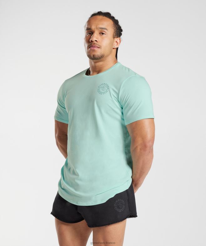 Gymshark t-shirt héritage vert d'eau Hommes 6HF28766