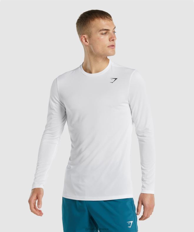 Gymshark t-shirt à manches longues blanc Hommes 6HF28649