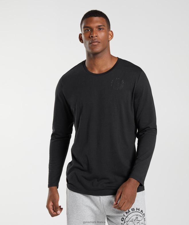 Gymshark t-shirt à manches longues noir Hommes 6HF28600