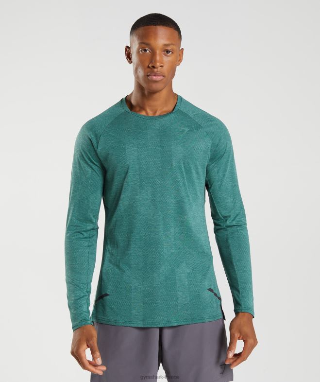 Gymshark t-shirt à manches longues vert forêt/vert hoya Hommes 6HF28608