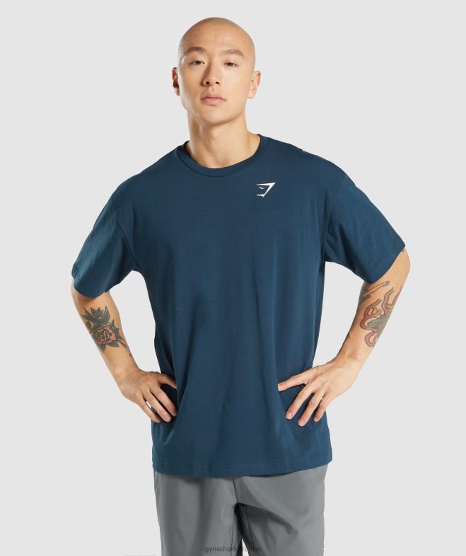 Gymshark t-shirt oversize essentiel marine Hommes 6HF28573