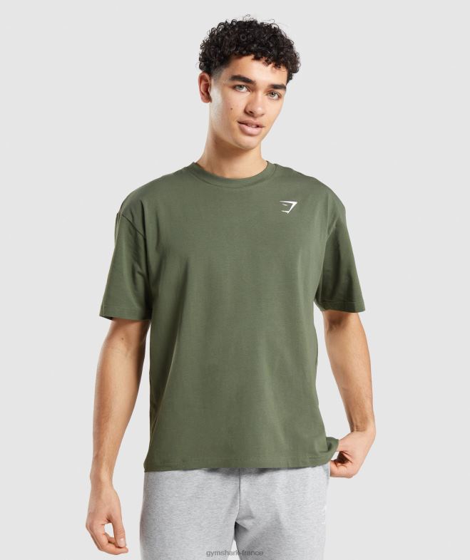 Gymshark t-shirt oversize essentiel noyau d'olive Hommes 6HF28623