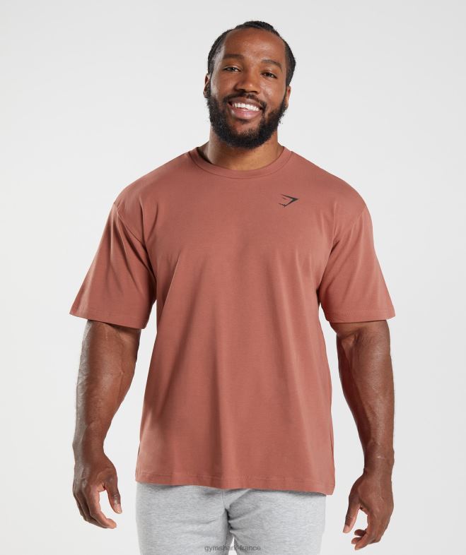 Gymshark t-shirt oversize essentiel rose marron Hommes 6HF28761