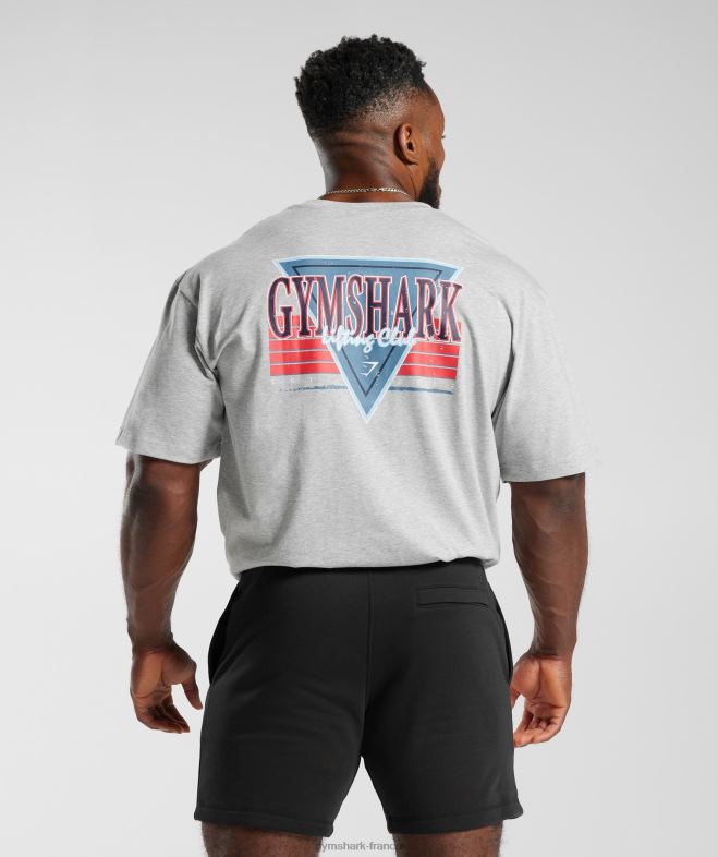 Gymshark t-shirt oversize rétrowave chiné à noyau gris clair Hommes 6HF28587
